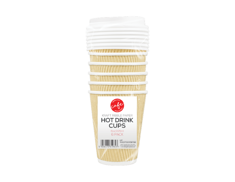 Disposable Hot Drinks Cups 8oz Disposable Hot Drinks Cups 8oz - 6 Pack