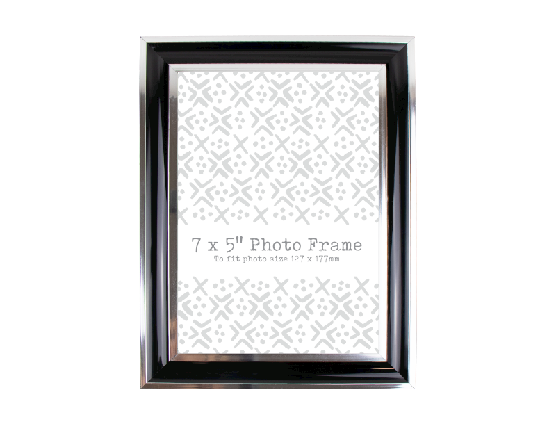 Black & Silver Photo Frame 7"x5"