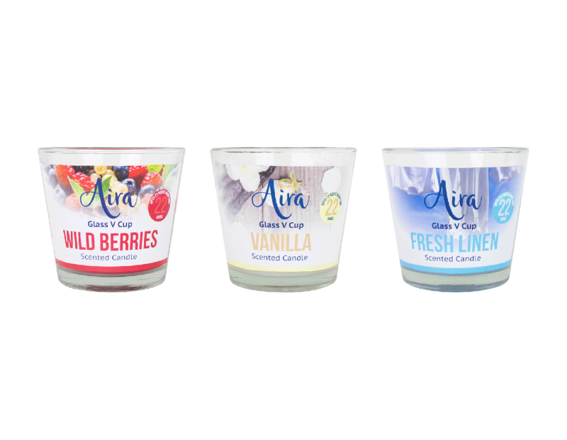 Scented Candle In V Glass Cup Scented Candle In V Glass Cup