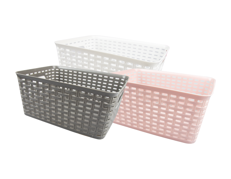 Plastic Rattan Effect Storage Basket - Trend Plastic Rattan Effect Storage Basket - Trend