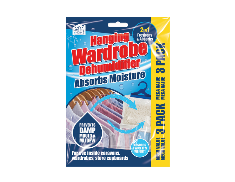 Hanging Wardrobe Dehumidifiers - 3 Pack