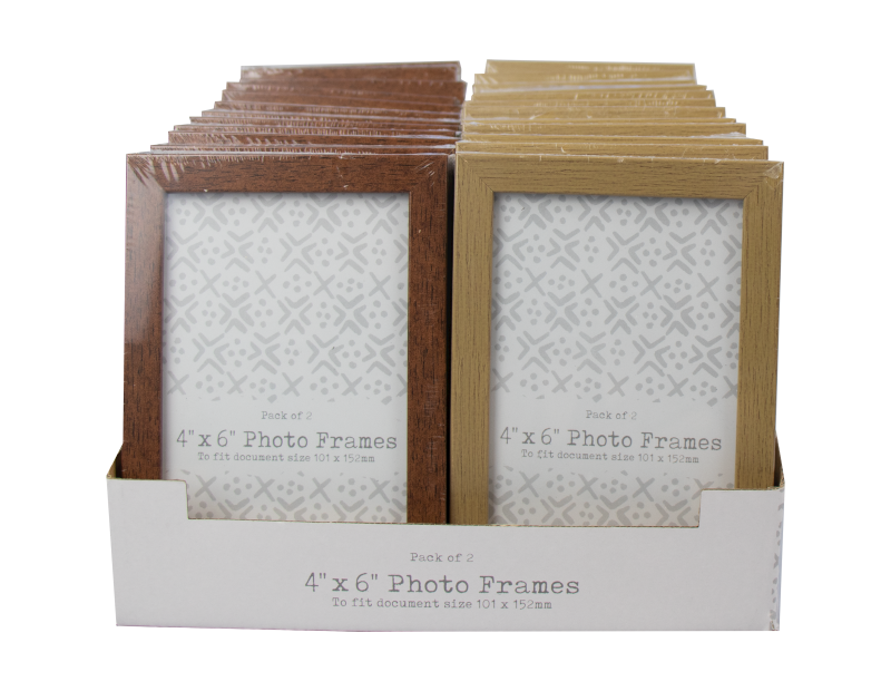 Wood Effect Photo Frames 4" x 6 " - 2 Pack (With PDQ) Wood Effect Photo Frames 4" x 6 " - 2 Pack (With PDQ)
