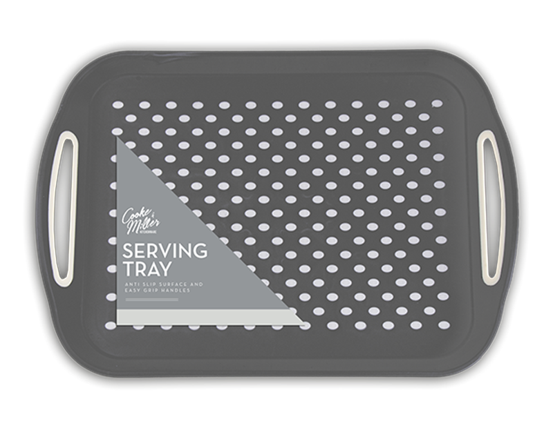 Grey Large Anti Slip Serving Tray