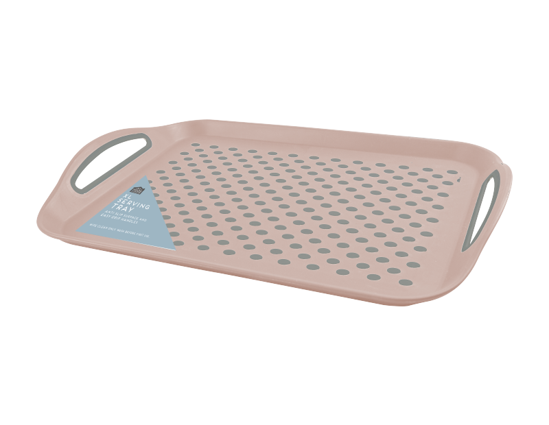 Pink Extra Large Anti Slip Serving Tray