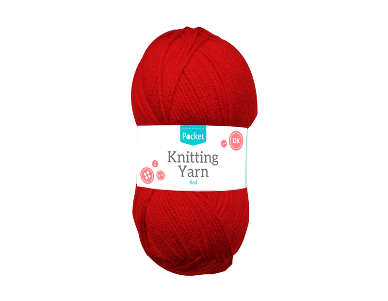 Red Acrylic Knitting Yarn 100g