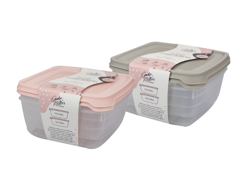 Plastic Food Container 1200ml - Trend - 2 Pack Plastic Food Container 1200ml - Trend - 2 Pack