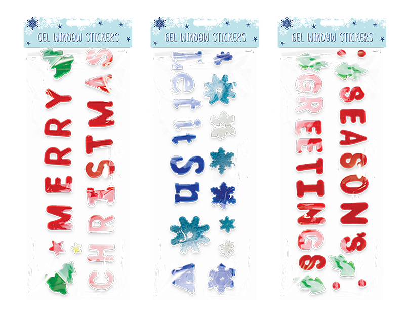 Large Christmas Gel Window Stickers Large Christmas Gel Window Stickers