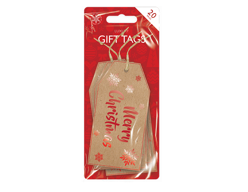 Christmas Kraft Gift Tags - 20 Pack Luxury Christmas Gift Tags - 20 Pack