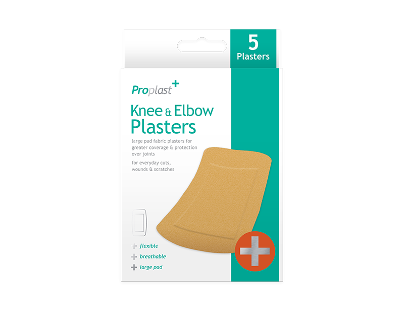 Knee & Elbow Fabric Plasters - 5 Pack Knee & Elbow Fabric Plasters - 5 Pack