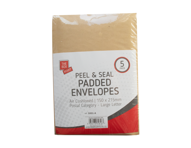 Padded Envelopes 15cm x 21.5cm - 5 Pack Padded Envelopes 15cm x 21.5cm - 5 Pack
