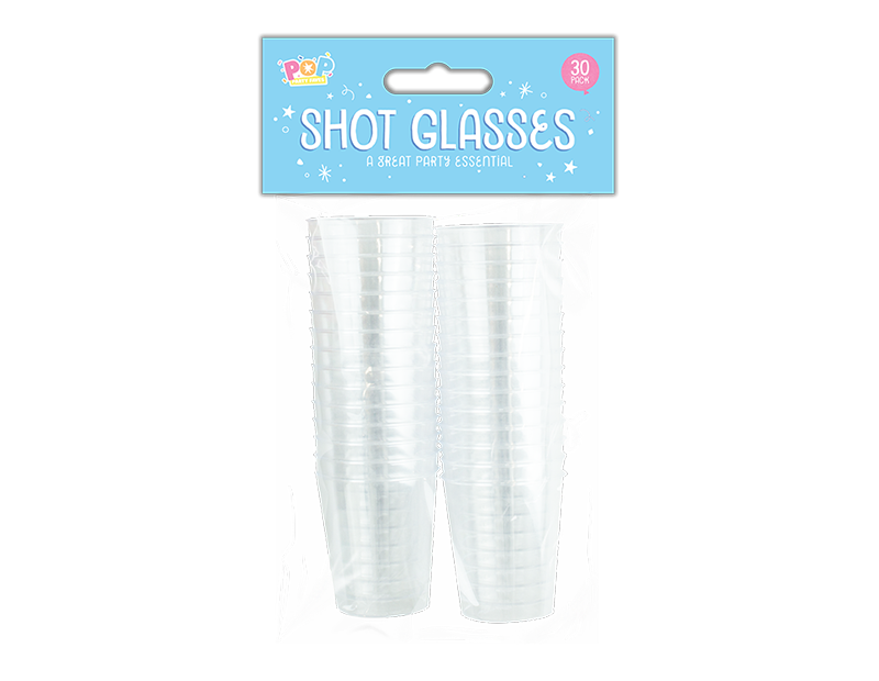 Disposable Plastic Shot Glasses - 30 Pack