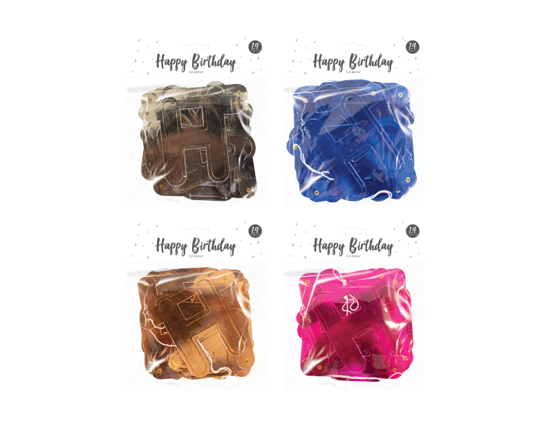 Happy Birthday Foil Banner 1.4m Happy Birthday Foil Banner 1.4m