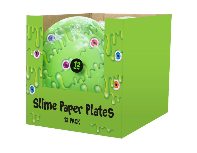 Slime Disposable Paper Plates 23cm - 12 Pack (With PDQ) Slime Disposable Paper Plates 23cm - 12 Pack