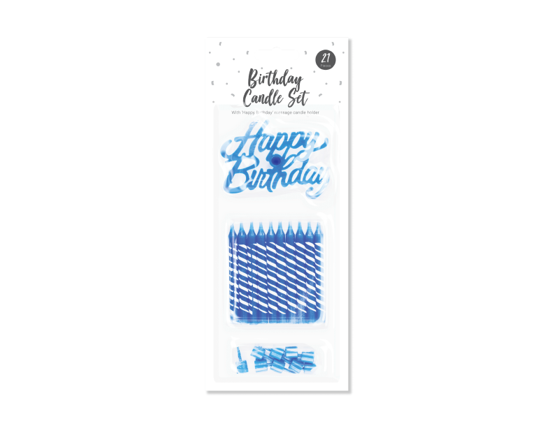 Happy Birthday Candle Set - 21 Piece Happy Birthday Candle Set