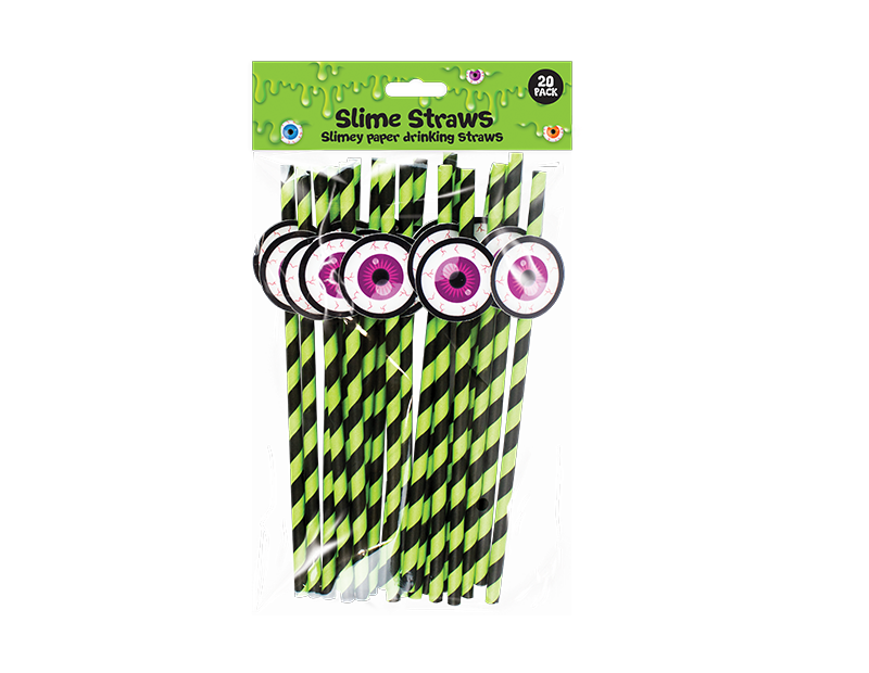Slime Novelty Paper Straws - 20 Pack Slime Novelty Paper Straws - 20 Pack