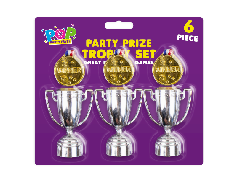 Party Trophy & Medals Set - 6 Piece