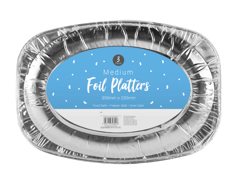 Medium Foil Platters Medium Foil Platters - 3 Pack