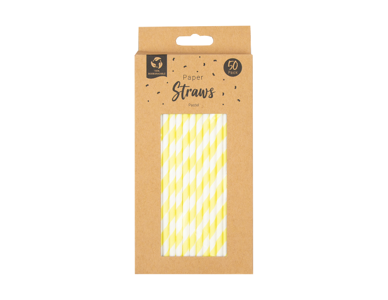 Paper Straws Pastel - 50 Pack Paper Straws Pastel - 50 Pack