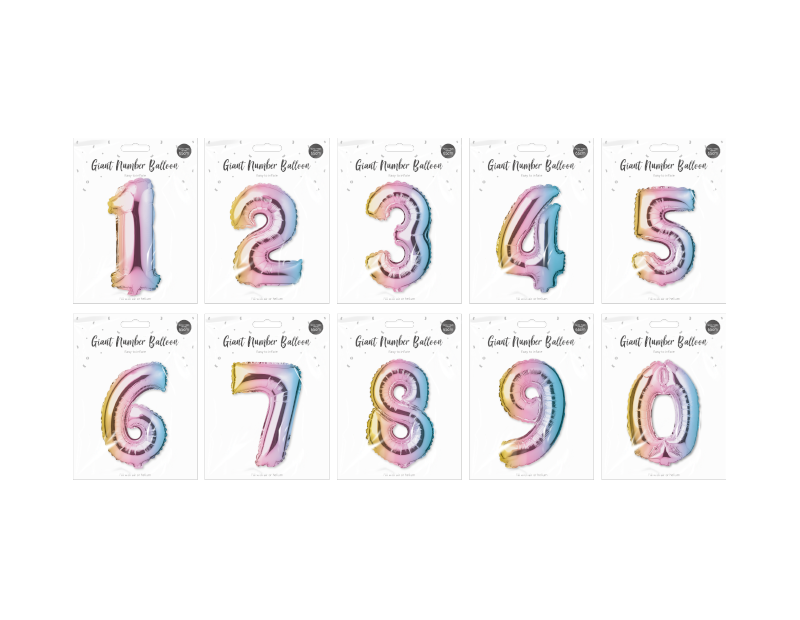 Multicoloured Foil Number Balloon 65cm Multicoloured Foil Number Balloon 65cm