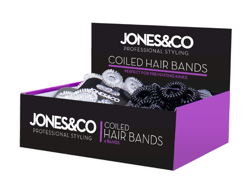 Coiled Hair Bands - 6 Pack (With PDQ) Coiled Hair Bands - 6 Pack