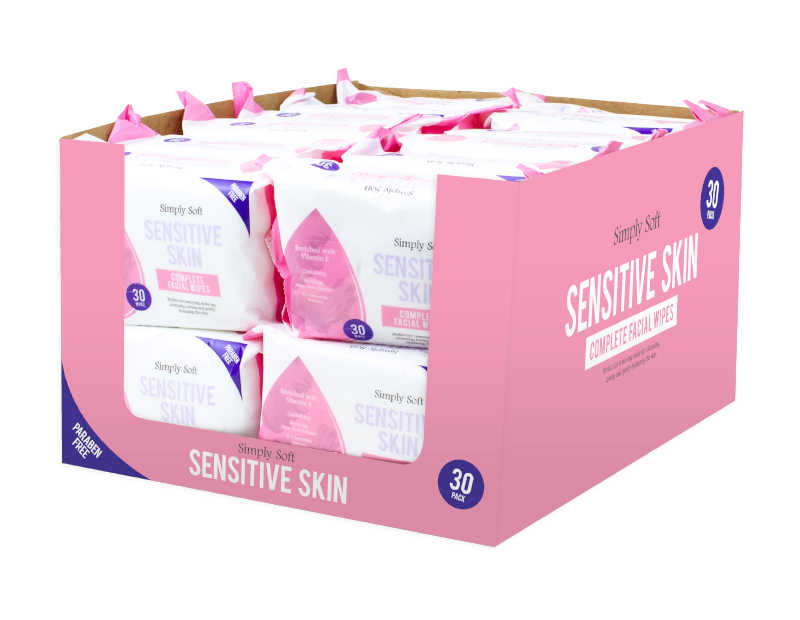 Sensitive Skin Facial Wipes - 30 Pack (With PDQ) Sensitive Skin Facial Wipes - 30 Pack