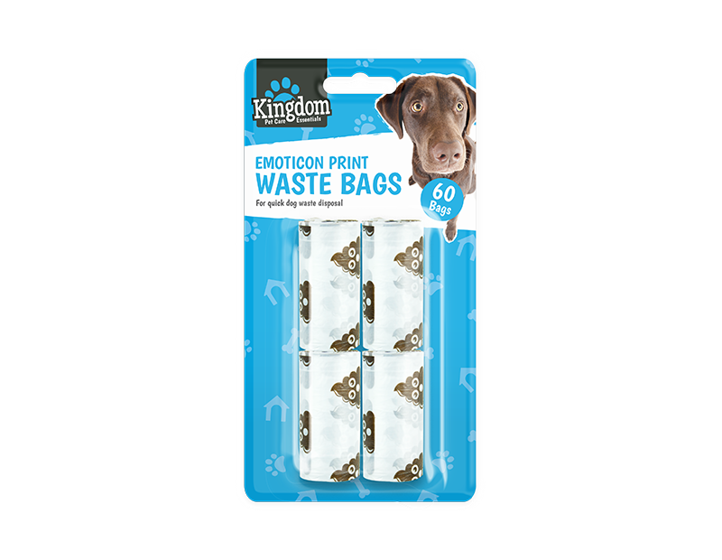 Emoticon Dog Poo Bags - 60 Pack