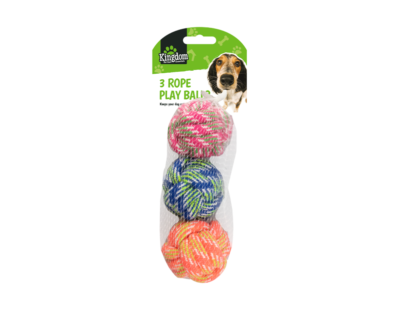 Dog Rope Play Balls - 3 Pack
