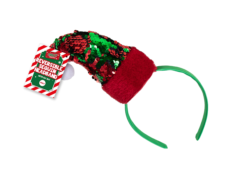 Reversible Sequin Elf Hat Headband