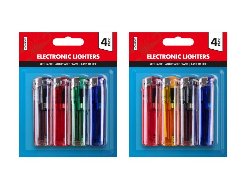 Refillable Lighters - 4 Pack Refillable Lighters