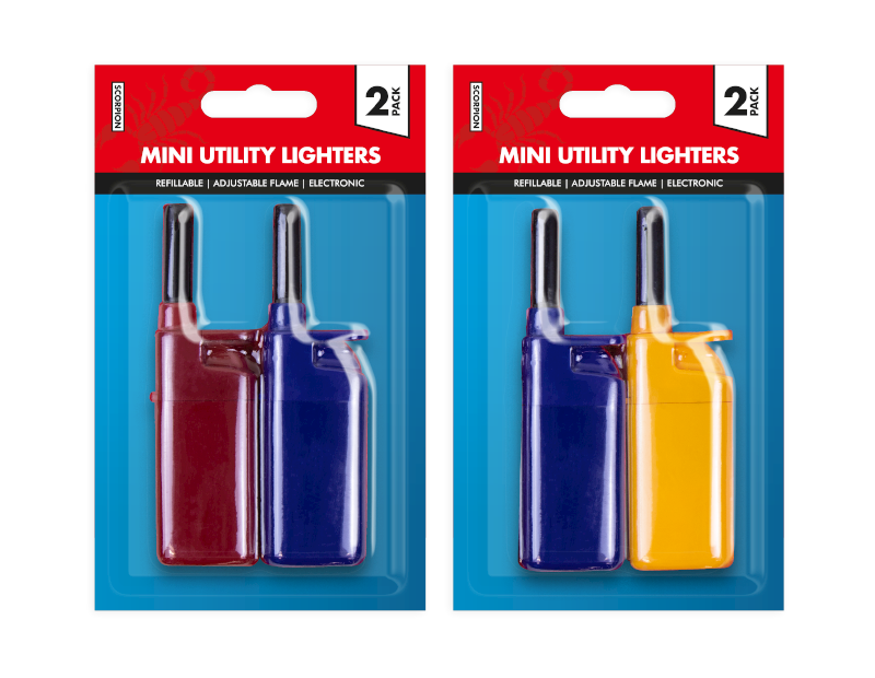 Mini Electronic Utility Lighters - 2 Pack Mini Electronic Utility Lighters