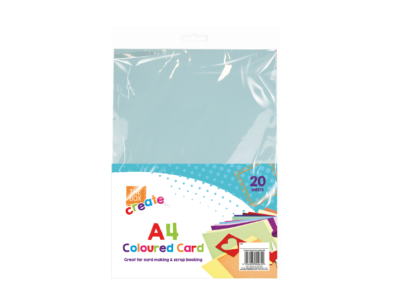 A4 Coloured Card - 20 Pack