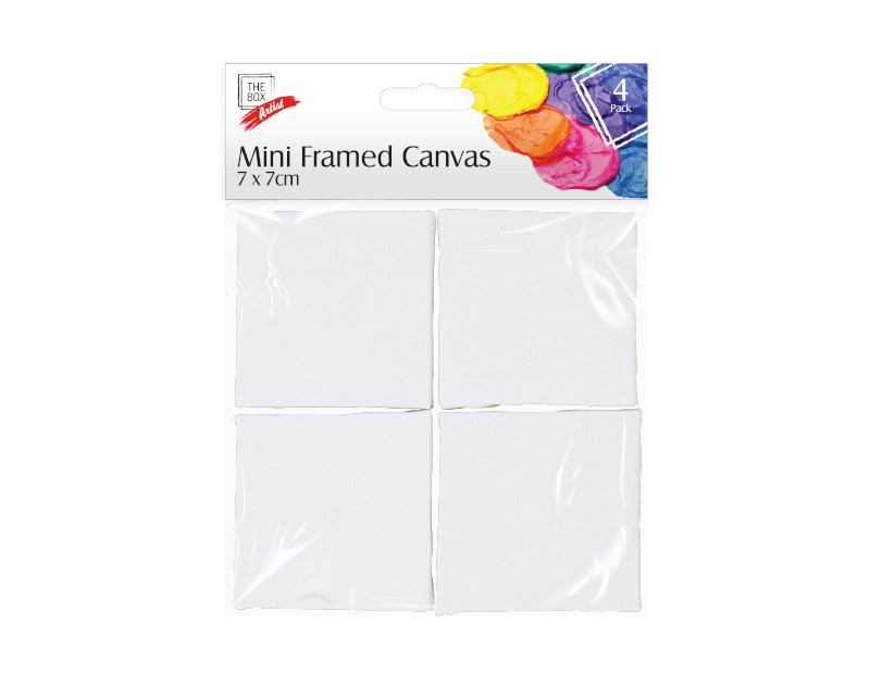 Artist Mini Framed Canvas 7cm x 7cm Artist Mini Framed Canvas 7cm x 7cm - 4 Pack