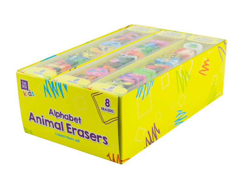 Alphabet Animal Erasers - 8 Pack (With PDQ) Alphabet Animal Erasers - 8 Pack