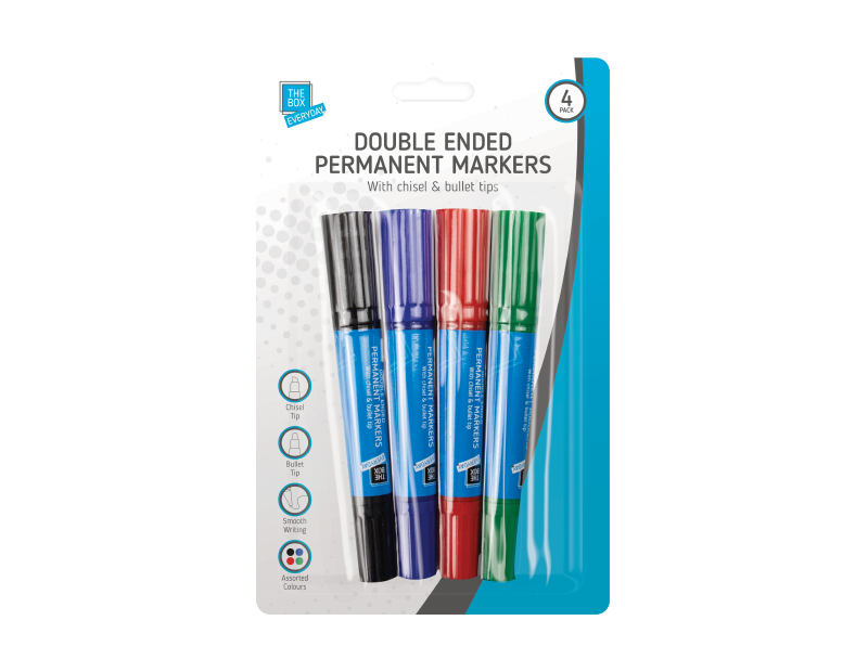 Double Ended Permanent Markers - 4 Pack Double Ended Permanent Markers - 4 Pack