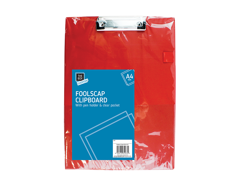 Red A4 Foolscap Clipboard