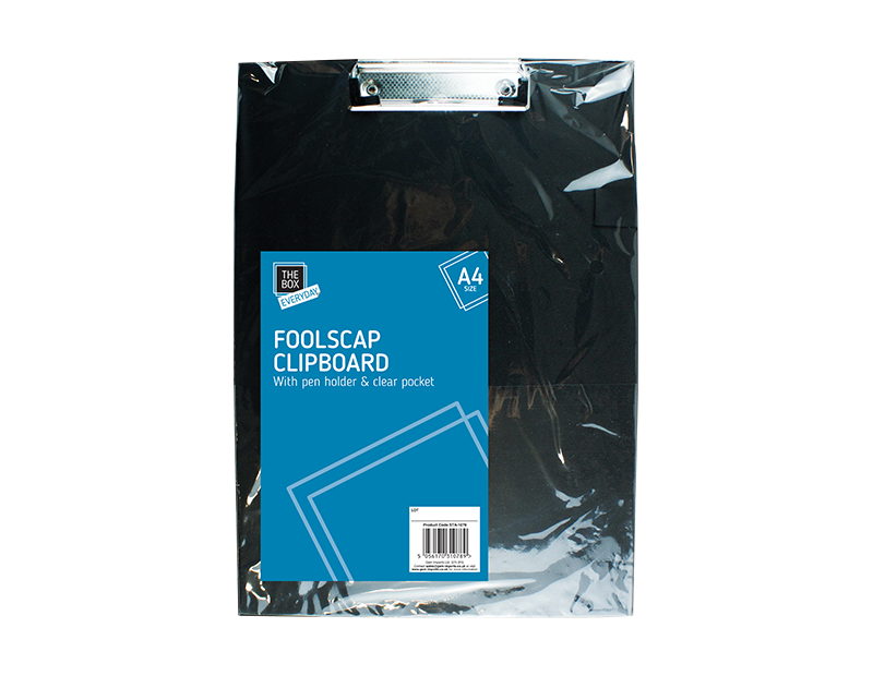 Black A4 Foolscap Clipboard