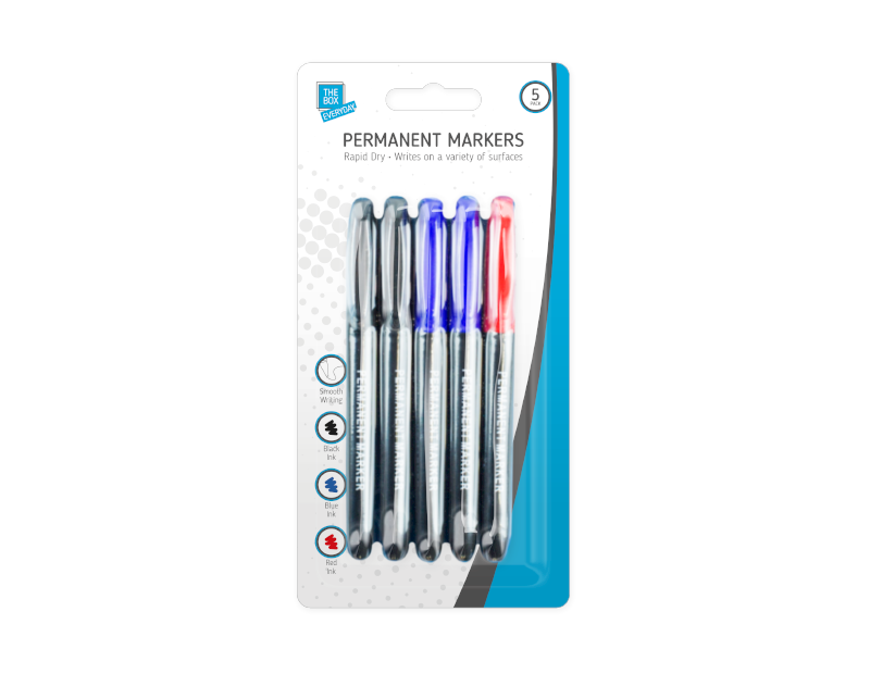 Rapid Dry Permanent Markers - 5 Pack Rapid Dry Permanent Markers - 5 Pack