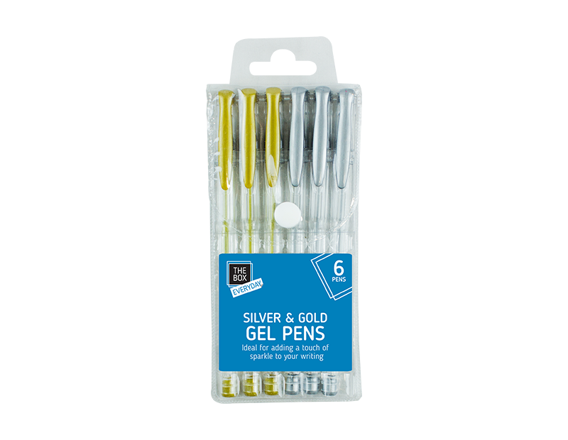 Silver & Gold Gel Pens - 6 Pack Silver & Gold Gel Pens - 6 Pack