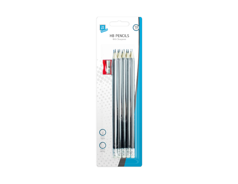 HB Pencils & Sharpener - 10 Pack HB Pencils & Sharpener - 10 Pack