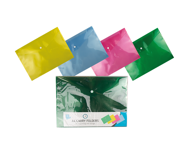 A4 Plastic Folders - 4 Pack A4 Plastic Folders - 4 Pack