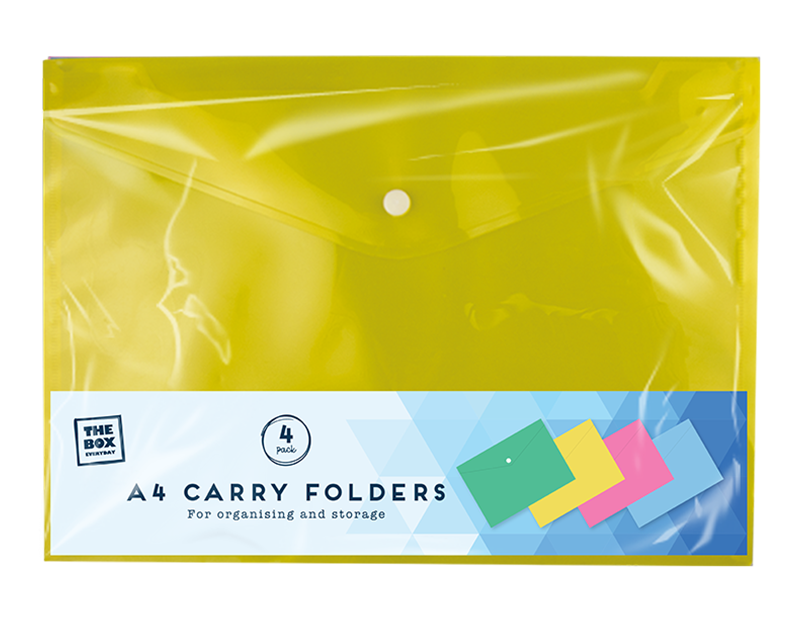 A4 Plastic Folders - 4 Pack A4 Plastic Folders - 4 Pack