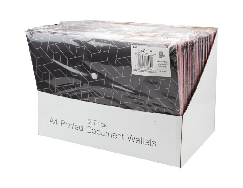 A4 Printed Document Wallets - 2 Pack (With PDQ) A4 Printed Document Wallets - 2 Pack (With PDQ)