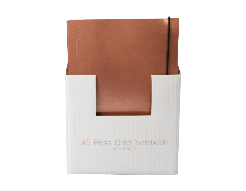 A5 Rose Gold Foil Notebook With PDQ