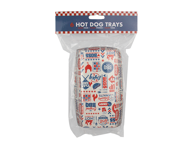 BBQ Hot Dog Trays - 6 Pack