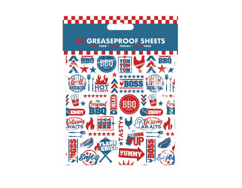 BBQ Greaseproof Sheets - 20 Pack