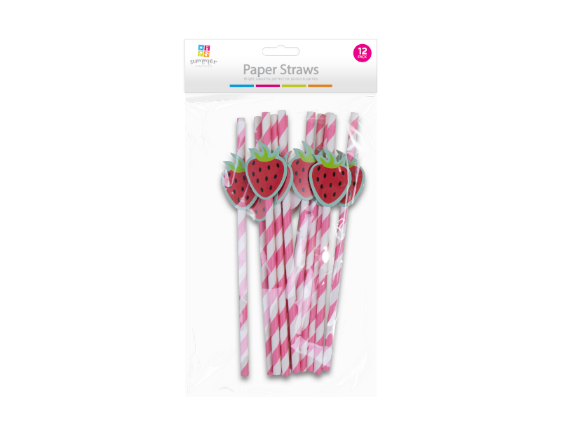 Novelty Paper Straws - 12 Pack Novelty Paper Straws