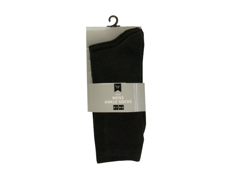 Mens Black Socks 7-11 - 3 Pairs