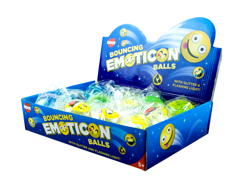 Emoticon Bouncing Glitter Balls Emoticon Bouncing Glitter Balls With PDQ