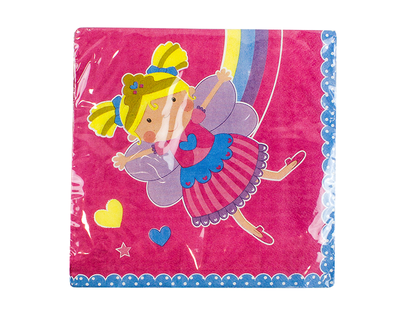 Girls 3-Ply Party Napkins 33cm x 33cm - 20 Pack Girls 3-Ply Party Napkins 33cm x 33cm - 20 Pack