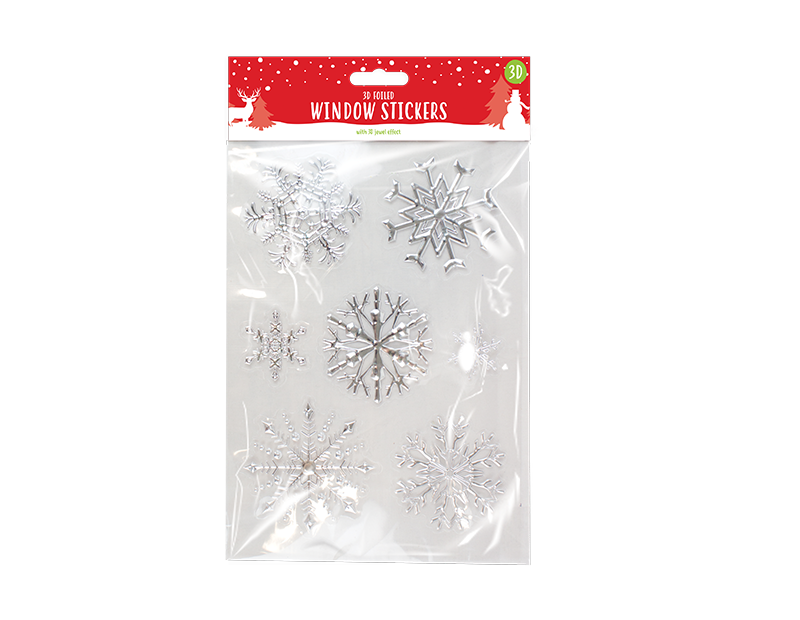 Christmas Foiled Snowflake Window Stickers Christmas Foiled Snowflake Window Stickers